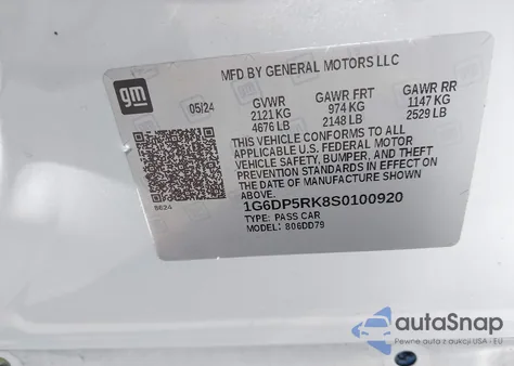 2025 Cadillac Ct5 Sport Rwd from USA, damaged, VIN 1G6DP5RK8S0100920